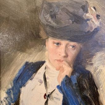 Касаткин Н.А., Портрет дамы в синем, 1910 г.